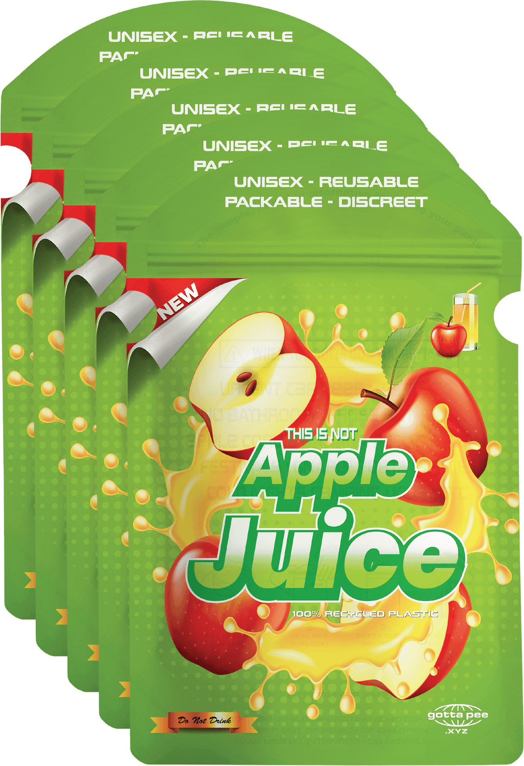 Not Apple Juice Pee Bag - 5 Pack