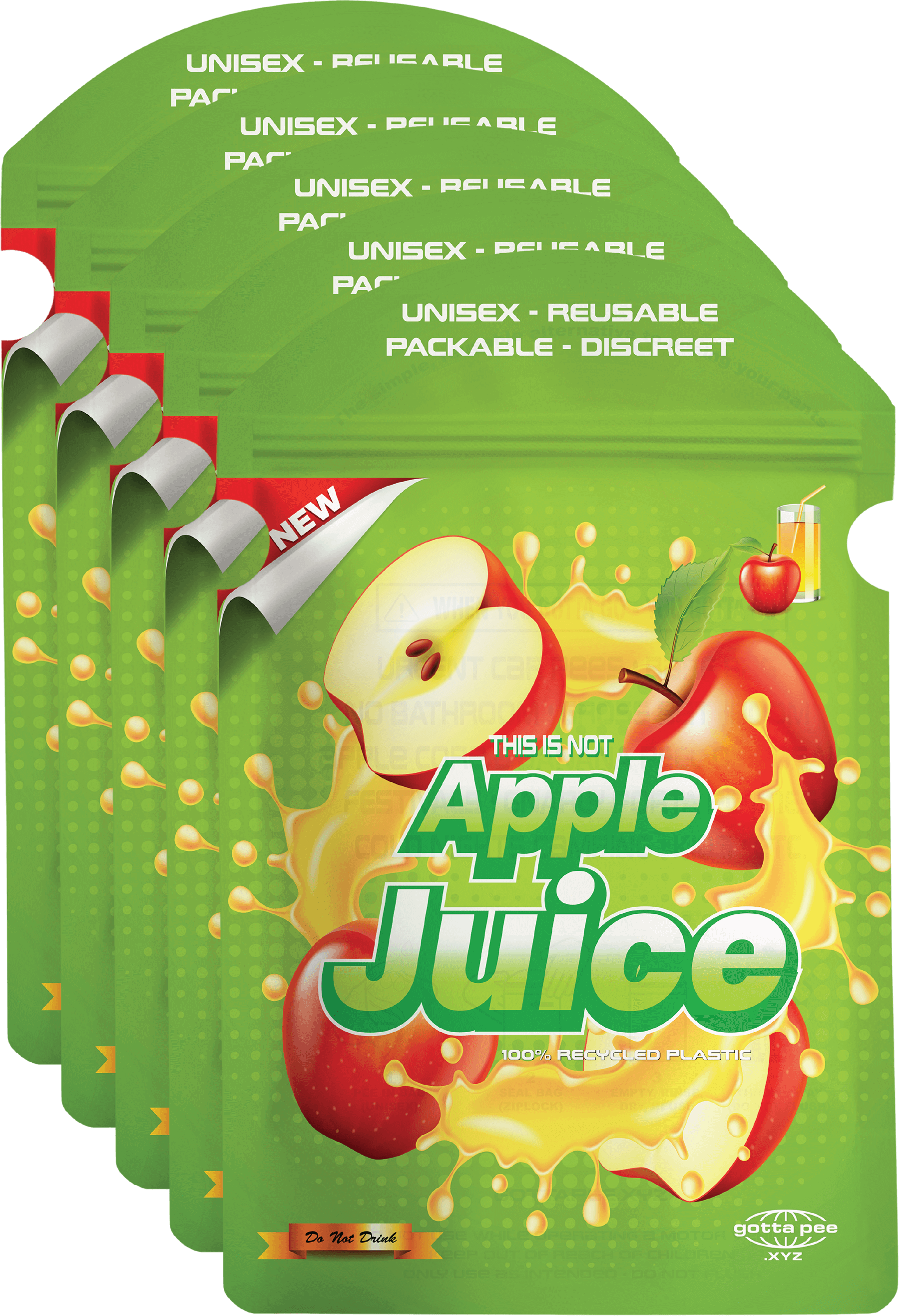 Not Apple Juice Pee Bag - 5 Pack