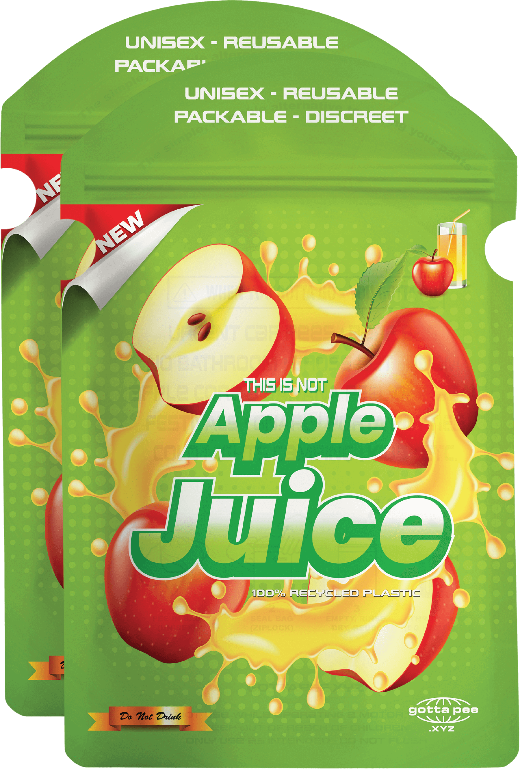 Not Apple Juice Pee Bag - 2 Pack