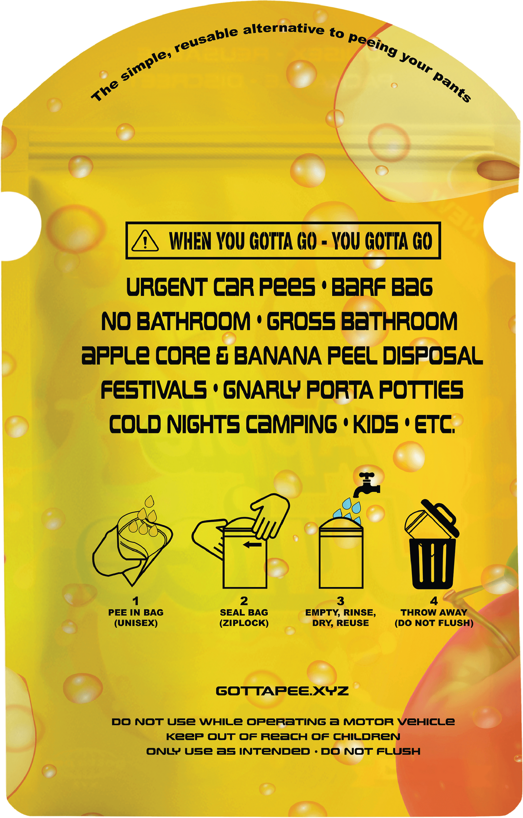 Not Apple Juice Pee Bag - 10 Pack